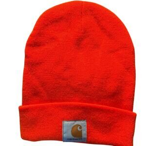 Unisex CARHARTT Limited Edition Fire Red Watch Hat Cuffed Beanie Winter Cap OS